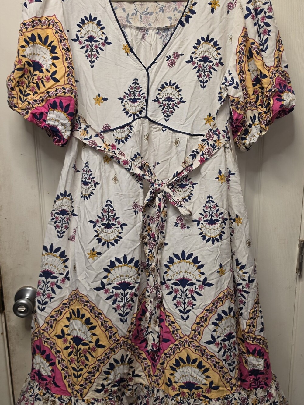 Fig & Flower Print Midi Dress